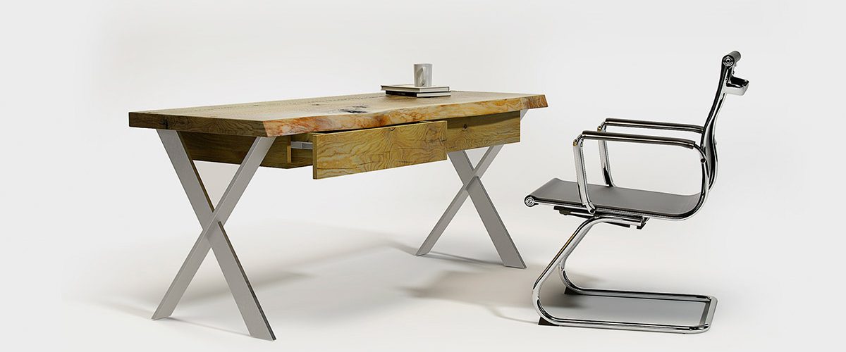 Home Office Schreibtisch mit Massivholz Modell Avangard